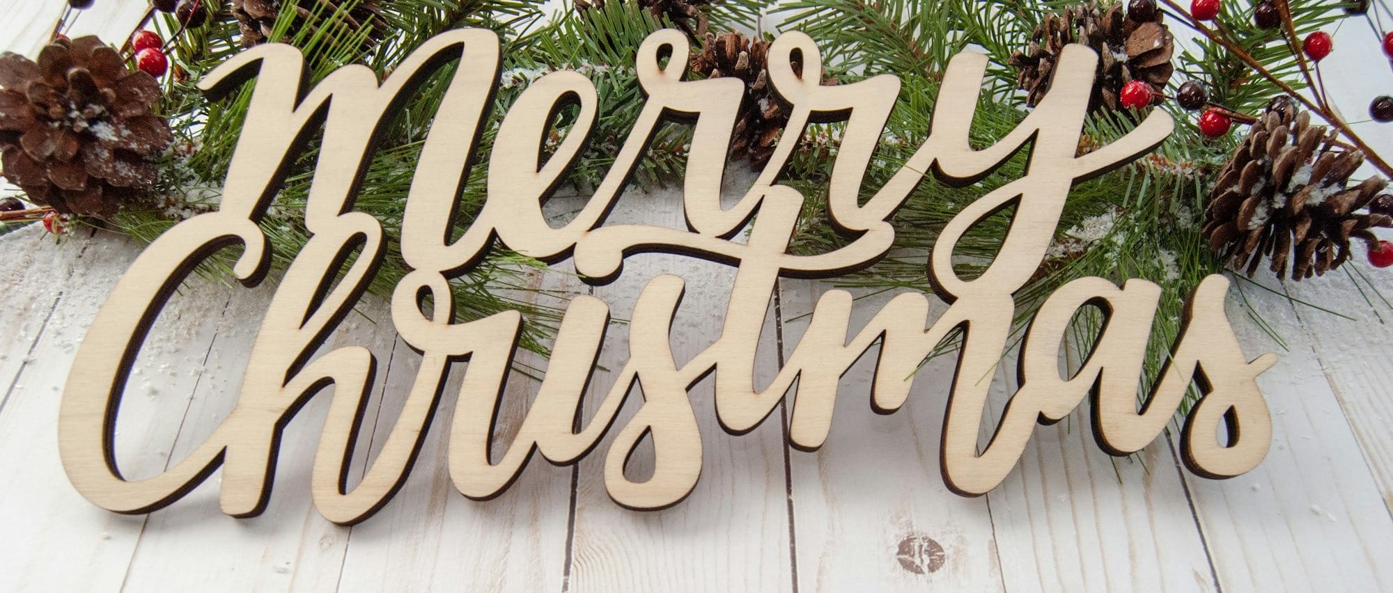 Merry Christmas cutout decor